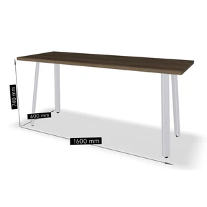 OGI A iroda asztal (4-lábas, merevítő gerendás) 160 x 60 fehér láb / dió asztallap