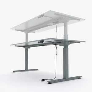 Ergomaster, elektromosan emelhető asztal alumínium lábszerkezettel, 120 cm, tölgyasztallap