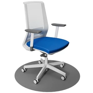Light Bianco home office forgószék, fehér váz, kék ülőlappal