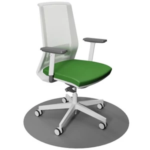 Light Bianco home office forgószék, fehér váz, zöld ülőlappal