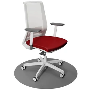 Light Bianco home office forgószék, fehér váz, bordó ülőlappal