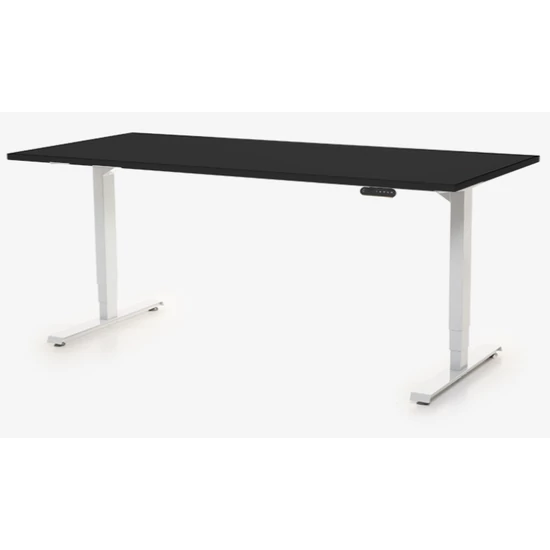 ErgoWork el.asztal    fehér lábbal  139 x 70 18 mm fekete  lappal