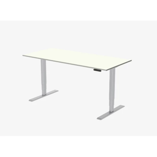 ErgoWork el.asztal    szürke lábbal  139 x 70 18 mm fehér  lappal