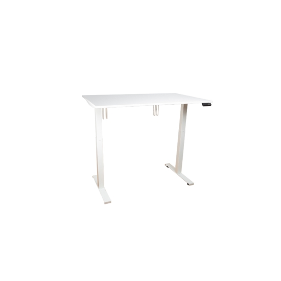 Ergomaster, elektromosan emelhető asztal alumínium lábszerkezettel, 160 cm, fehér asztallap