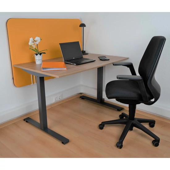 ErgoFix íróasztal, antracit lábszerkezettel, 120 cm, tölgy asztallap