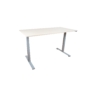 Kép 1/3 - Ergomaster, elektromosan emelhető asztal fehér lábszerkezettel, 160 cm, juhar asztallap
